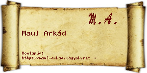 Maul Arkád névjegykártya